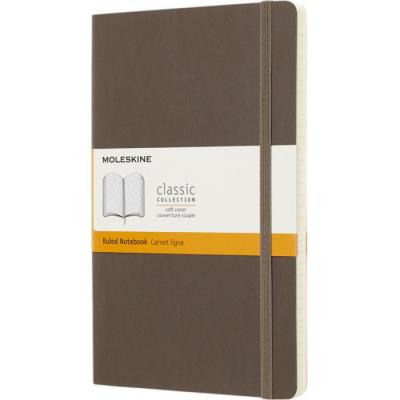 Image of Promotional Moleskine Classic Large Notebook Soft Cover Ruled Pages Earth Brown