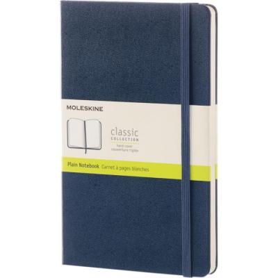 Image of Embossed Moleskine Classic Large Notebook Hard Cover Plain Pages Sapphire Blue