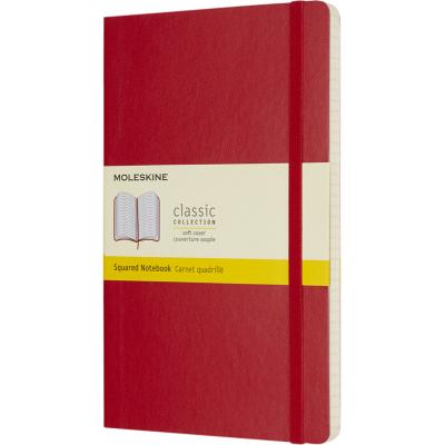 Image of Branded Moleskine Classic Large Notebook Soft Cover Squared Pages Scarlet Red