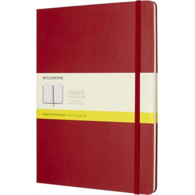 Image of Promotional Moleskine Classic XL Notebook Hard Cover Squared Pages Scarlet Red