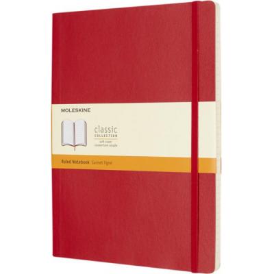 Image of Branded Moleskine Classic Notebook XL Soft Cover Ruled Paper Scarlet Red