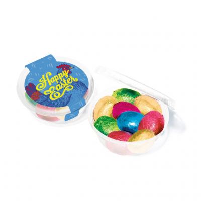 Image of Promotional Easter Chocolate Eggs Foil Wrapped Presented In A Round Gift Pot