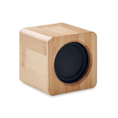 Image of Promotional Bamboo Speaker Wireless Cube Speaker