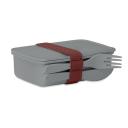 Image of Printed Bamboo Fibre Lunch Box With Cutlery Set