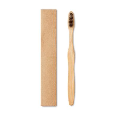 Image of Promotional Eco Bamboo Toothbrush In Eco Kraft Gift Box