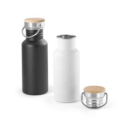 Image of Promotional Reusable Stainless Steel Bottle With Bamboo Lid