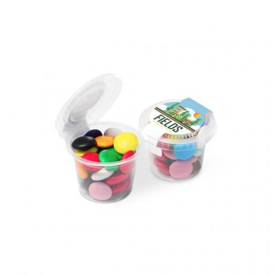 Image of Promotional Chocolate Beanies In Eco Mini Gift Pot