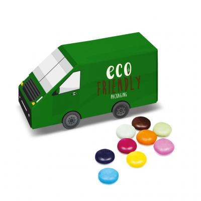 Image of Promotional Eco Van Gift Box Filled With Chocolate Beanies