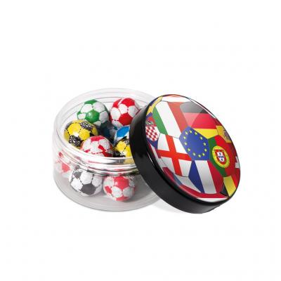 Image of Branded Chocolate Footballs In Gift Jar