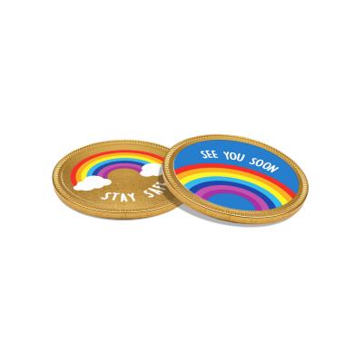 Image of Promotional Chocolate Medallion Coin 55mm Printed In Full Colour 