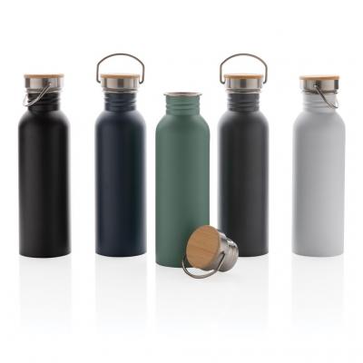Image of Promotional Water Bottle Stainless Steel With Bamboo Lid