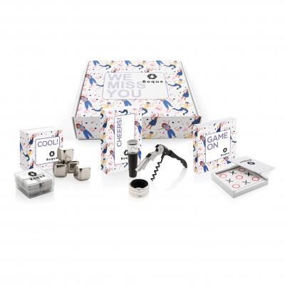 Image of Promotional Gift Set Box With Reusable Ice Cubes, Wine Gift Set & Tic Tac Toe Game