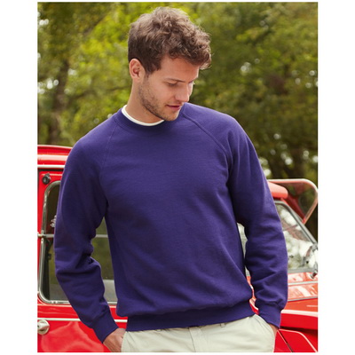 Image of Printed Promotional Sweatshirt- Long Sleeve Raglan Sweatshirt (Fruit of The Loom) Many Colours Available