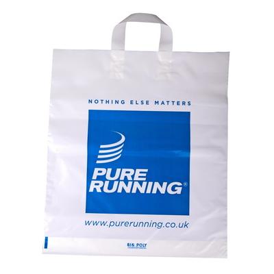 Image of Promotional Bags; Flexi Loop Handle Polythene Carrier Bag printed with your brand, design or logo