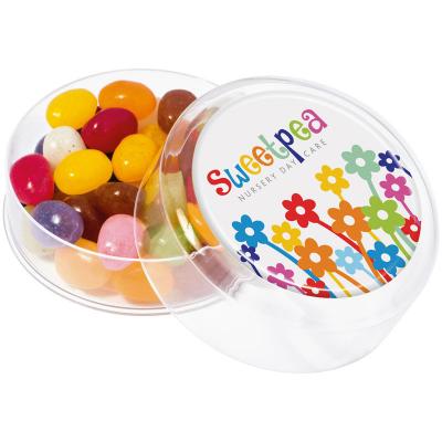 Image of Jelly Bean Factory Maxi Round Pot - Large pot of jelly beans with full colour branding