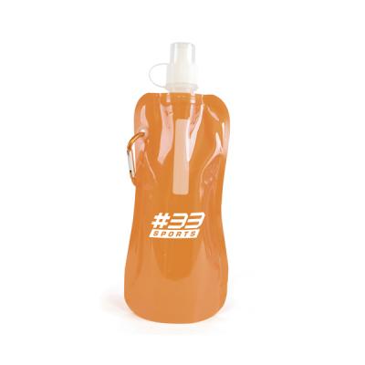 Image of Branded Fold Up Water Bottle 400Ml Reusable Roll Up Printed Water Bottle With Carabiner