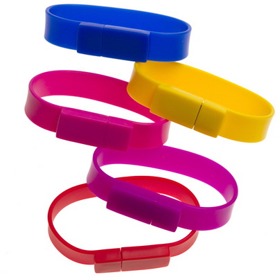 Image of Printed Silicon Wristband USB Memory Stick. Available In Loads Of Bright Colours