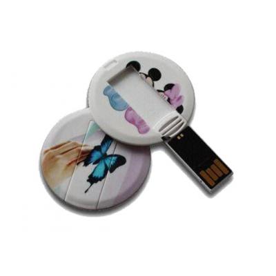Image of Printed Round Mini Card USB Memory Sticks. Oblong Shape Also Available