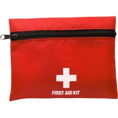 Image of Branded First Aid Kit In Printed Pouch Red