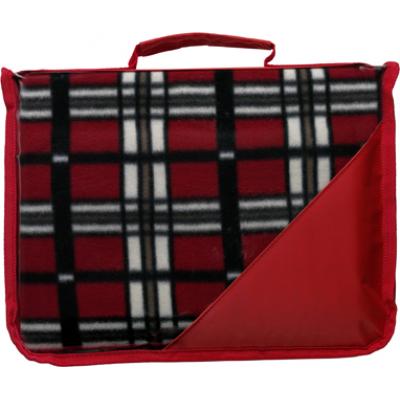 Image of Promotional Fleece blanket checked pattern in pouch