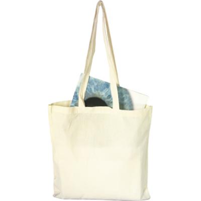 Image of Printed Natural Cotton Bag with long handles,Great For Shopping And Exhibitions