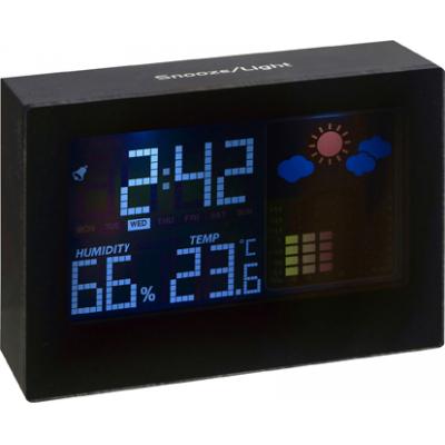 Image of Promotional Digital Desk Clock With Weather Station.Black