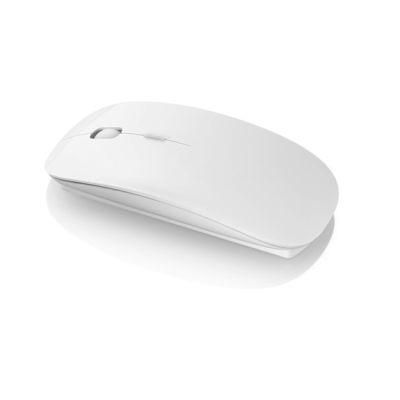 Image of Branded Menlo Wireless Mouse. Bright White Computer Mouse. 