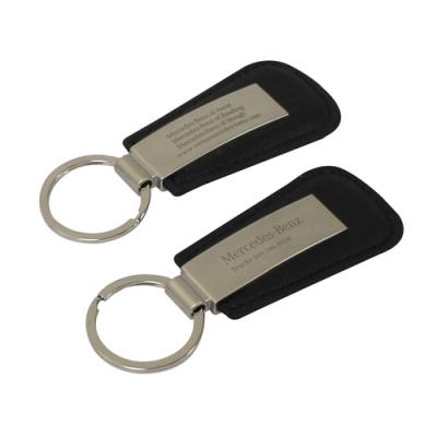 Image of PU Leather Monaco Keyring; Metal Plates for personalised engraving