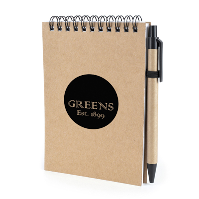 Image of Promotional ECO Hemiola Recycled Wiro Bound Notebook with Recycled Pen