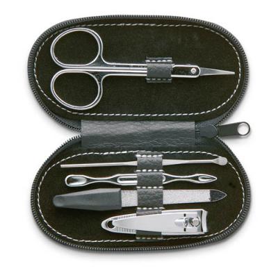 Image of Promotional Manicure Set In Oval Gift Pouch Leather Look PU