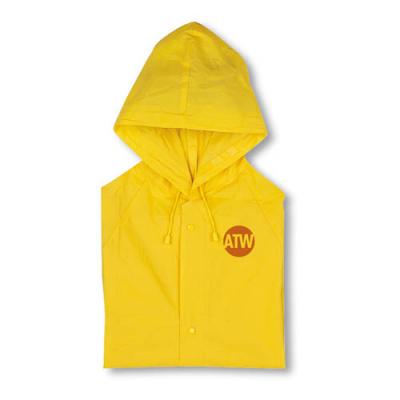 Image of Printed PVC raincoat with hood and press stud fasting