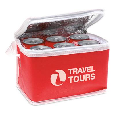 Image of Printed Cooler Bag Holds Up To 6 Cans 