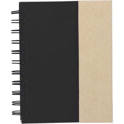 Image of Branded Wire bound notebook with pen & sticky notes