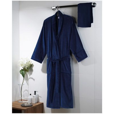 Image of Promotional Bath Robe- Bath Robe (Velour Bath Robe) Colours: white, navy
