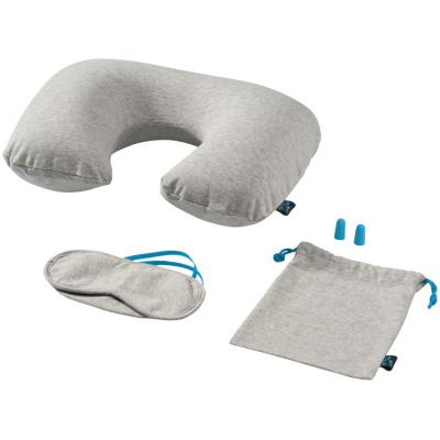 Image of Promotional Travel Set With Jersey Neck Pillow Eye Mask & Earplugs