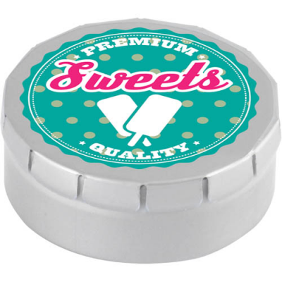 Image of Promotional Click Clack Tin Filled With Mints. Full Colour Print