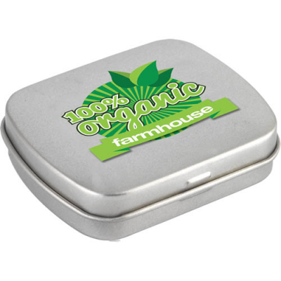 Image of Mini Hinge Tin with Jelly Beans (Full Colour) - Silver Tin Only (30 Grams)