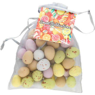 Image of Promotional  Large Easter Organza Bag with Chocolate Mini Eggs - EXPRESS