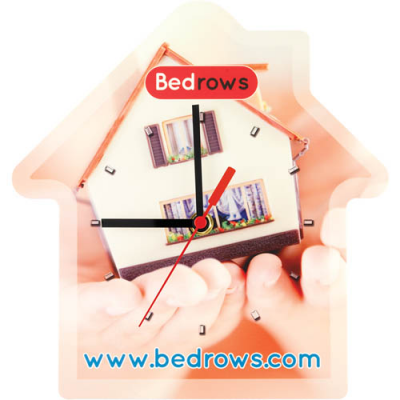 Image of Full Colour Printed Wall Clock Available In Round Rectangular and House Shaped