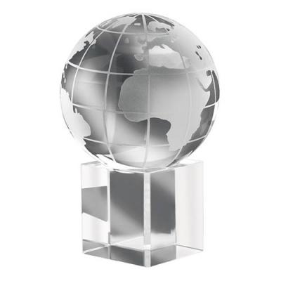 Image of Promotional Paperweight Crystal Globe On A Stand