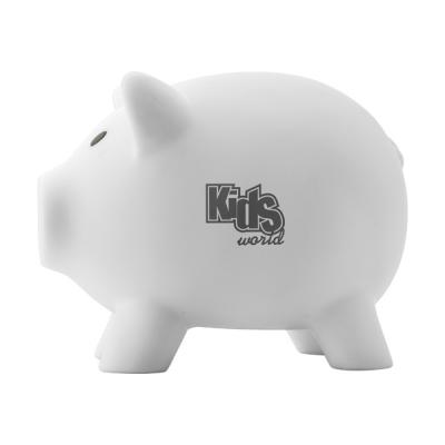 Image of Promotional PVC Plastic piggy bank. White Piggy Bank