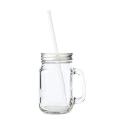Image of Promotional Glass Mason Drinking Jar With Lid