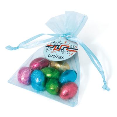 Image of Branded Easter Bag Filled With Foil Wrapped Chocolate Eggs