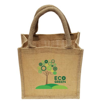 Image of Promotional Jute Bag Mini Eco Shopper Express Printed