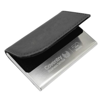 Image of Promotional Business Card Holder Metal & Leather Look