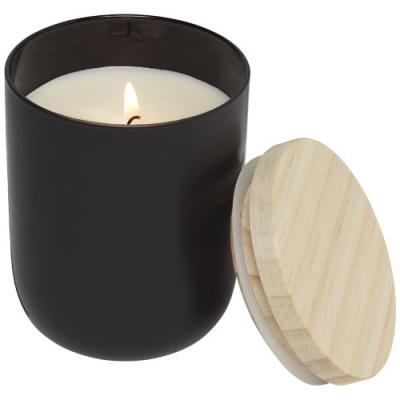 Image of Promotional candle in glass holder with wooden lid