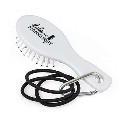 Image of Branded Hairbrush With Carabiner Clip