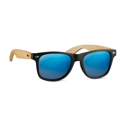 Image of Promotional Bamboo Sunglasses Retro Style With Mirrored Lens 