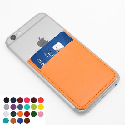 Image of Embossed Mobile Phone Card Holder Coloured PU