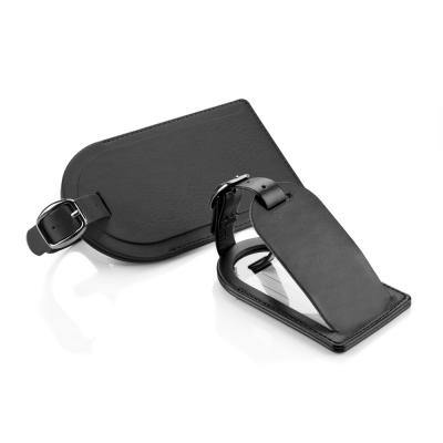 Image of Branded Luggage Tag With Buckle Black